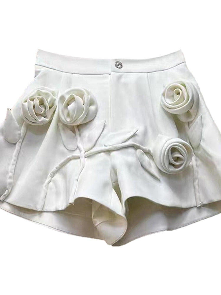 Ruffles Design Wide Leg Shorts